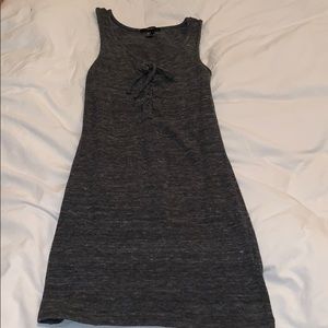 Lace up dark heather gray dress